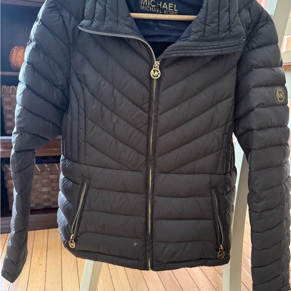 Michael Kors Women's Dark Gray Puffer Jacket (packable)